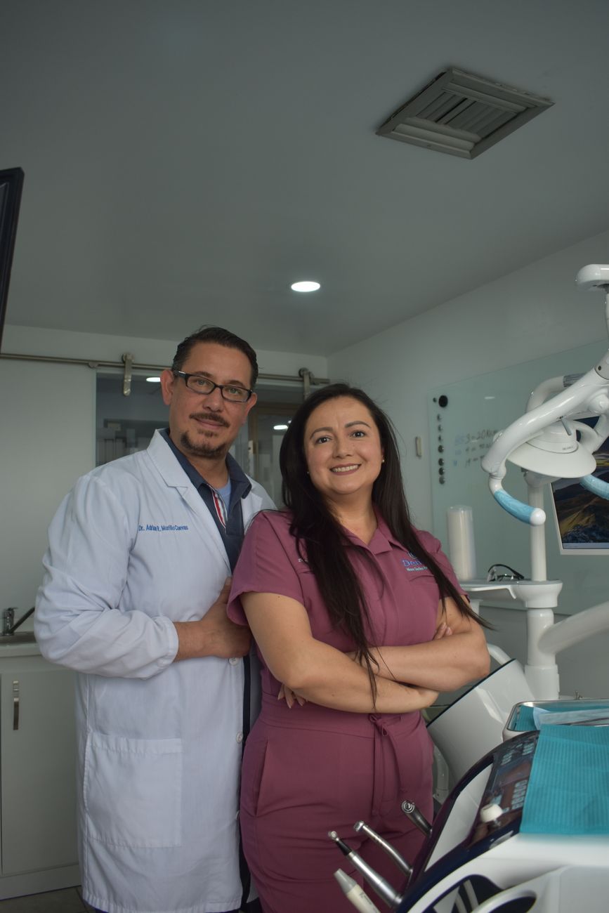 dental team in bright clinic
